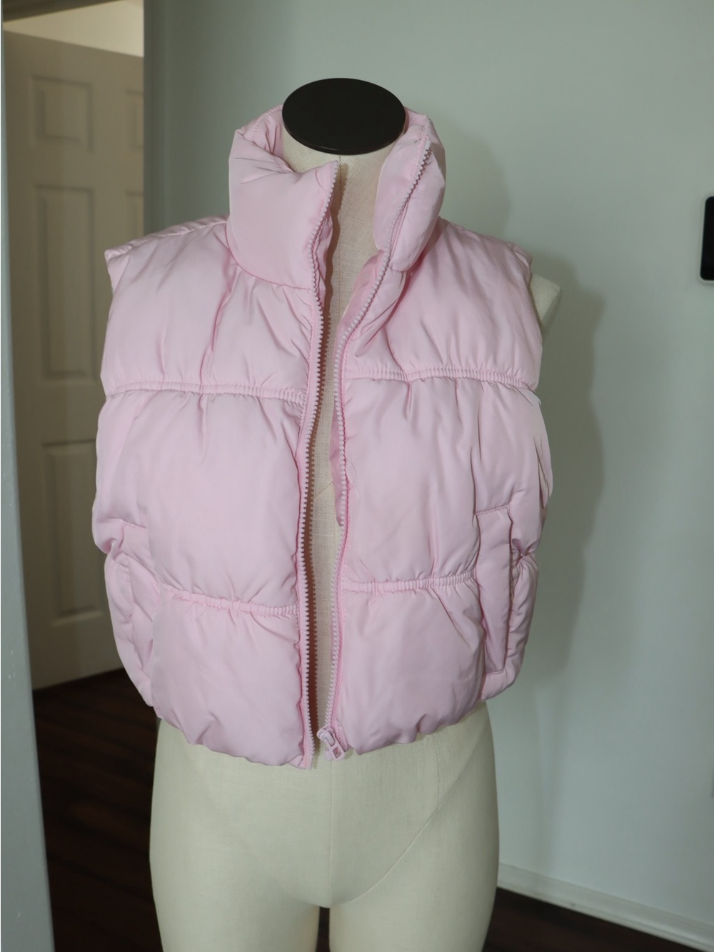 H&M Pale Pink Quilted Puffer Vest